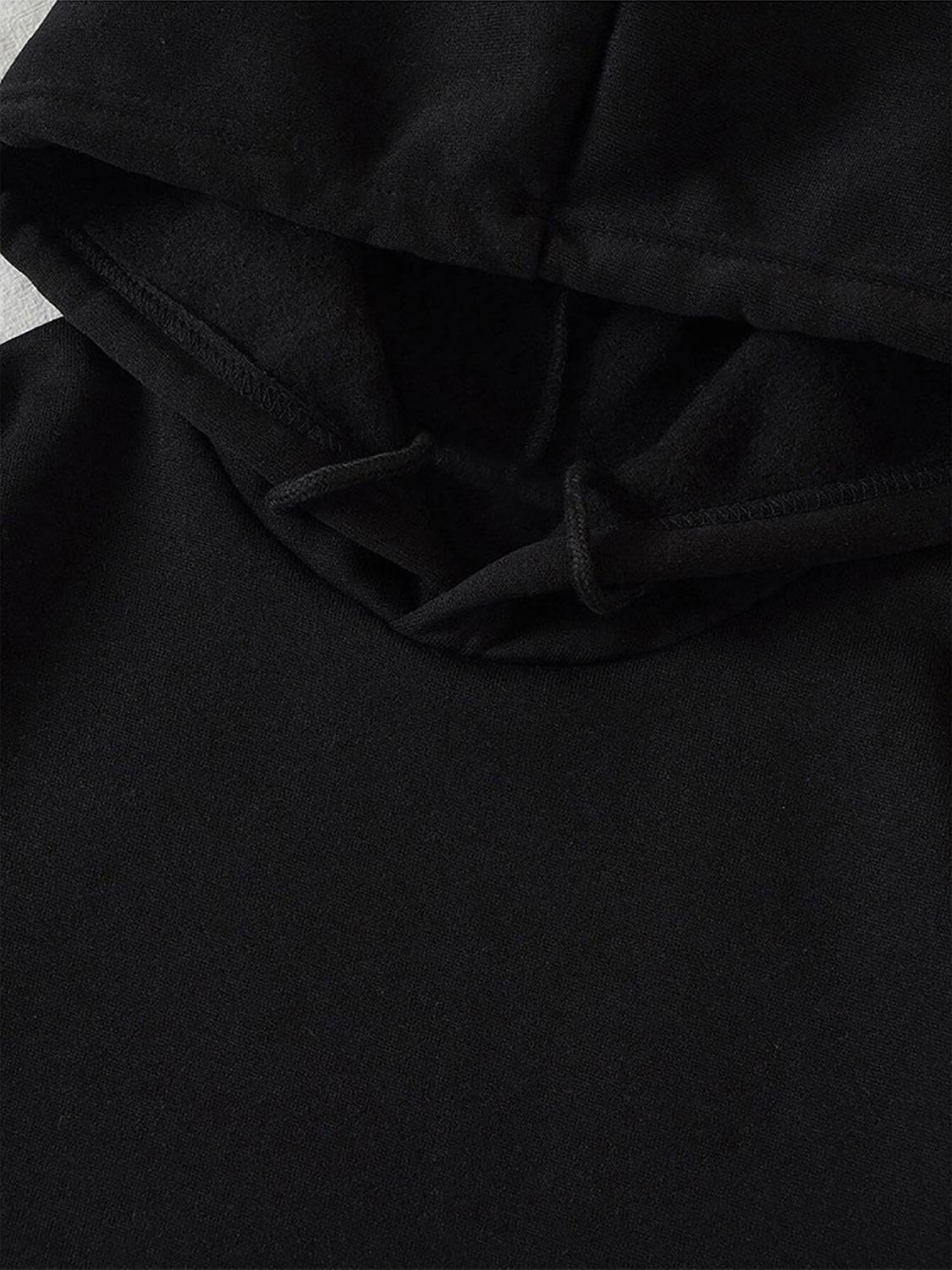 Graphic Drawstring Hoodie with Pocket - SnugFit