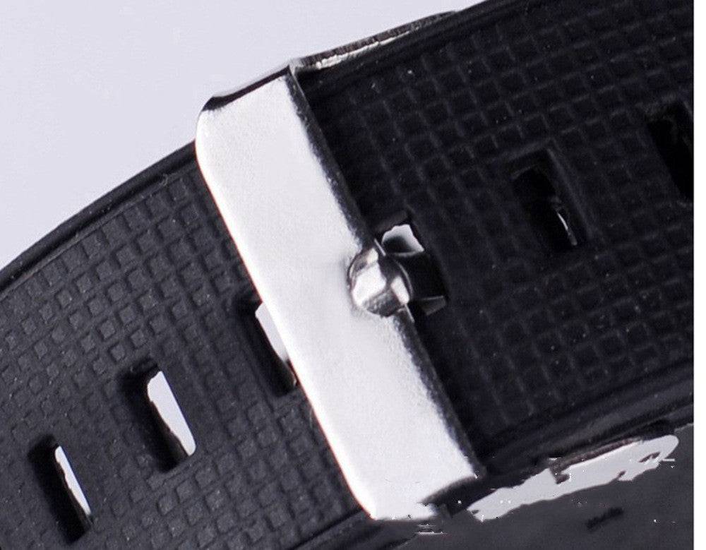 Close-up of watch strap buckle