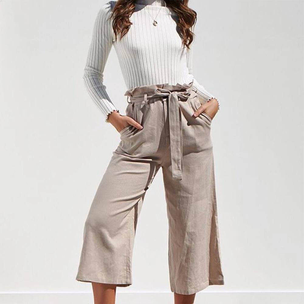 Cropped Wide Leg Cropped Pants