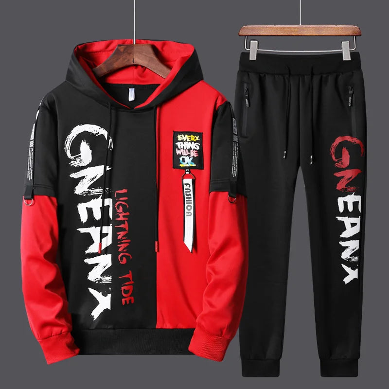 Men’s 2-Piece Tracksuit: Zipper Cardigan & Sweatpants Set