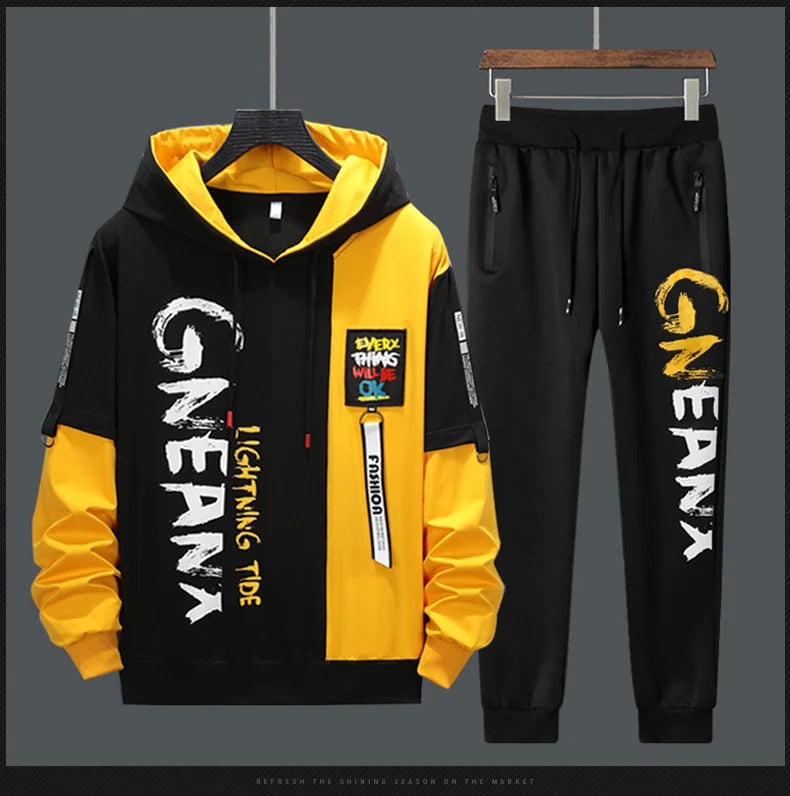 Men’s 2-Piece Tracksuit: Zipper Cardigan & Sweatpants Set