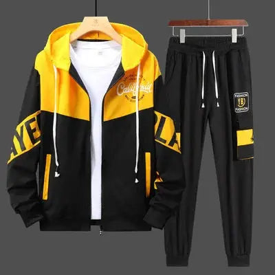 Men’s 2-Piece Tracksuit: Zipper Cardigan & Sweatpants Set