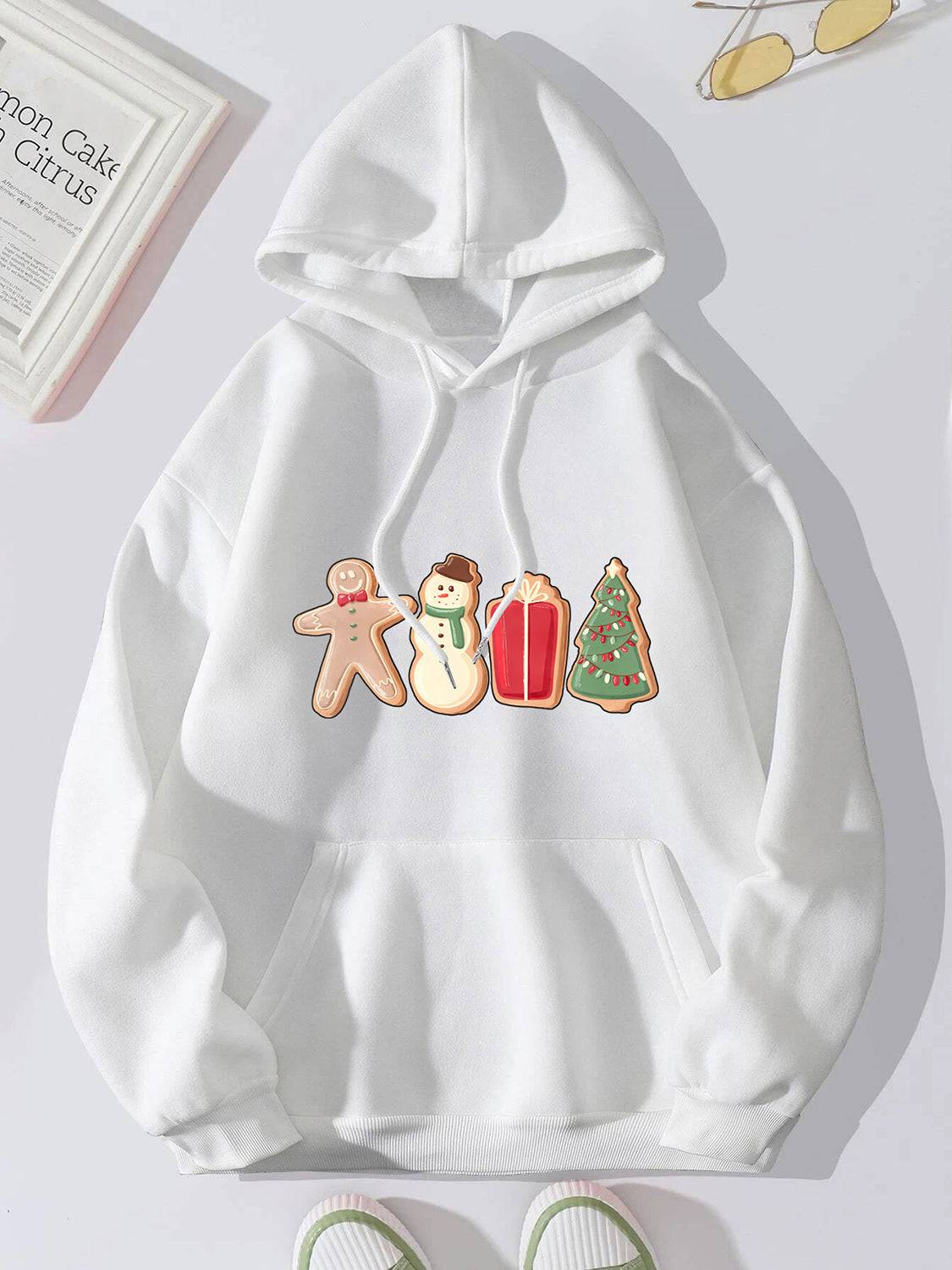 Graphic Drawstring Hoodie with Pocket - SnugFit