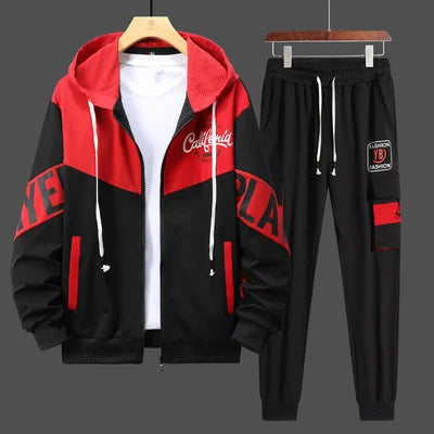 Men’s 2-Piece Tracksuit: Zipper Cardigan & Sweatpants Set