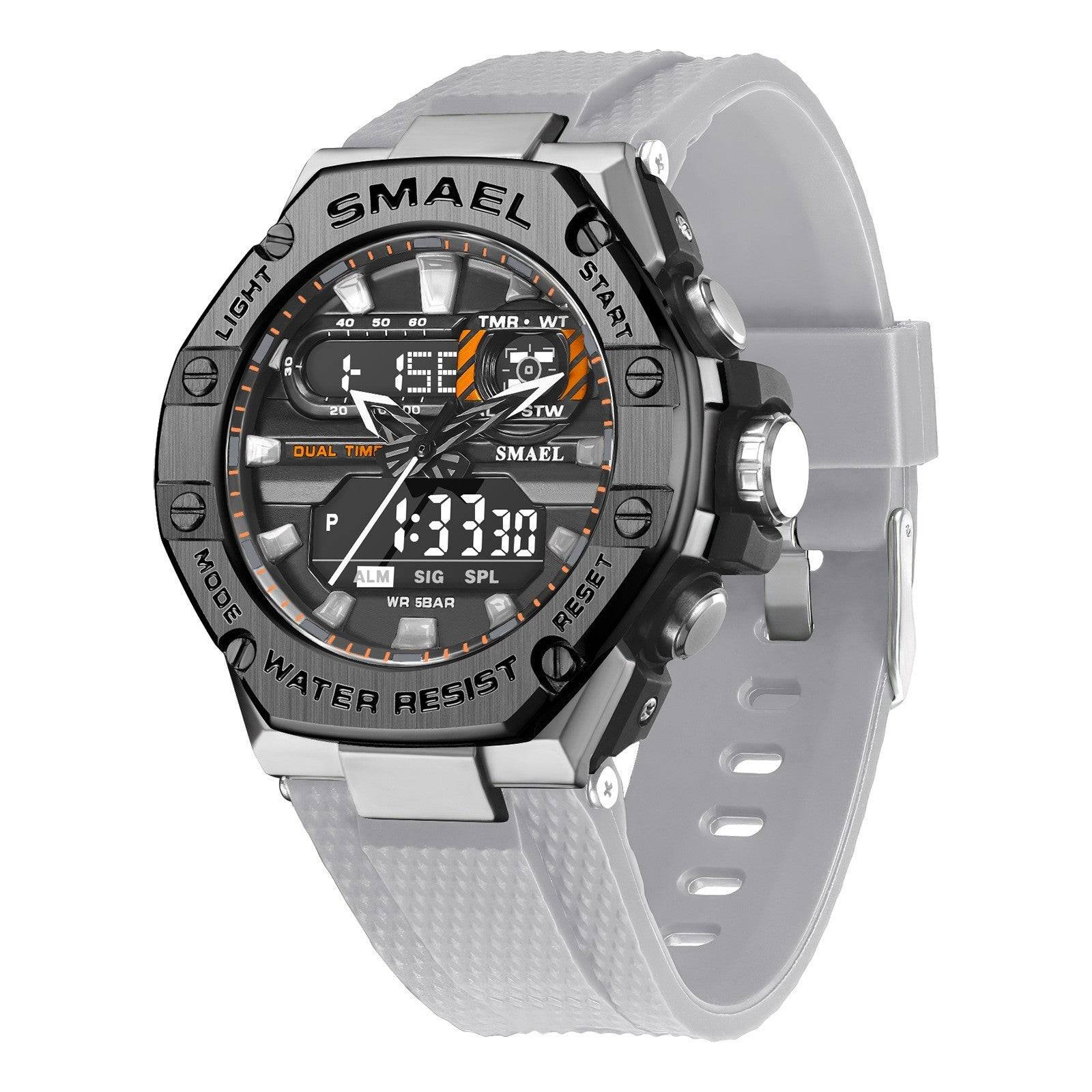 Gray digital alloy watch with black details